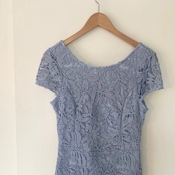 Lulu's Right Sheer, Right Now Periwinkle Blue Lace Bodycon Dress Size M - Picture 5 of 8